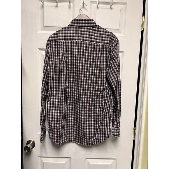 020-002 The Men's Wearhouse Pronto Uomo Men Size 17 34/35 Button Shirt - Picture 4 of 6